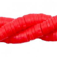 Abalorios polímero Heishi 6mm - Flame red